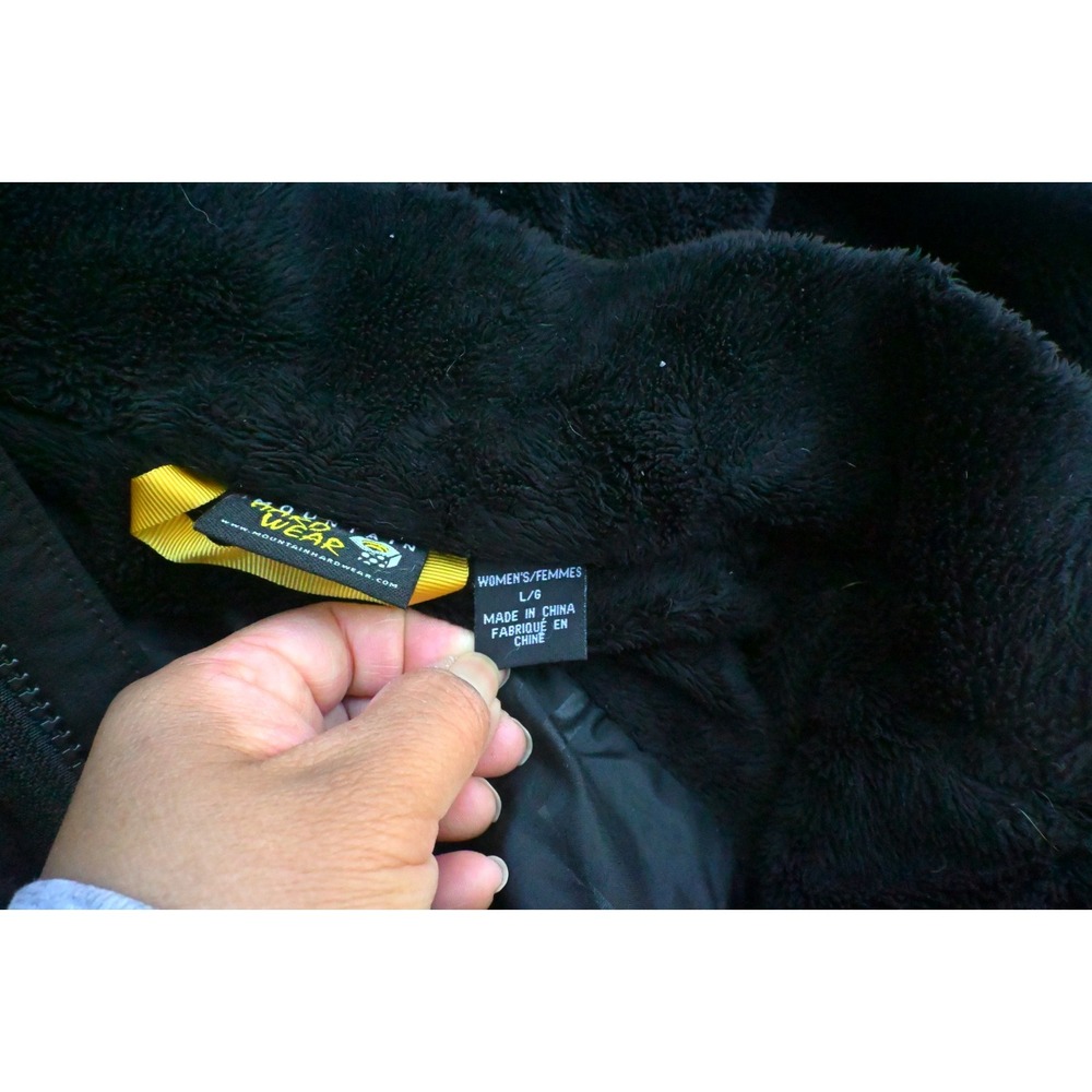 Mountain Hardwear Womens L Black Softshell Jacket Hooded Fleece Lined Sleek - Picture 13 of 16